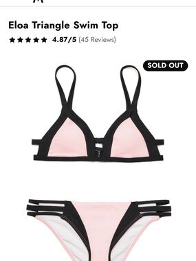 Adore Me Pink and Black Eloa Triangle Swim Bikini